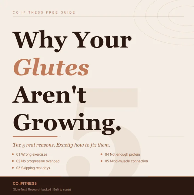 Cover of the free guide Why Your Glutes Aren't Growing